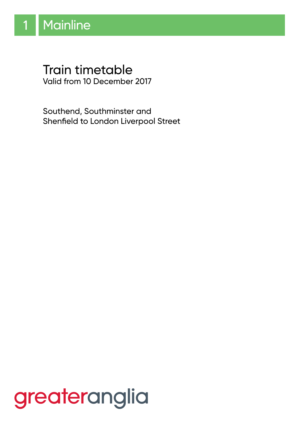 Train Timetable Mainline