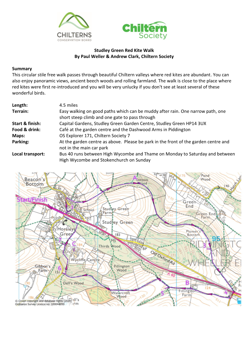 Studley Green Red Kite Walk by Paul Weller & Andrew Clark, Chiltern Society Summary This Circular Stile Free Walk Passes