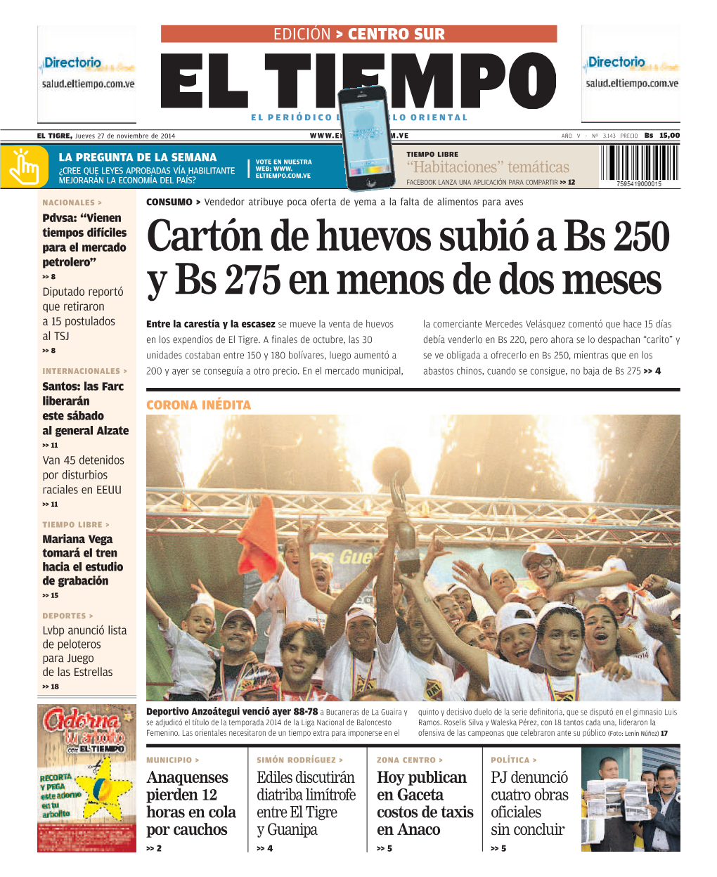 Cartón De Huevos Subió a Bs 250 Y Bs 275 En Menos De Dos Meses