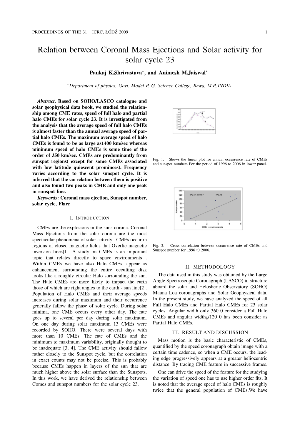 A Relation Between Coronal Mass Ejections and Sola Activity for Solar