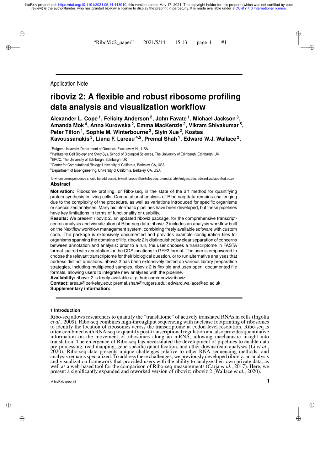 Riboviz 2: a Flexible and Robust Ribosome Profiling Data Analysis