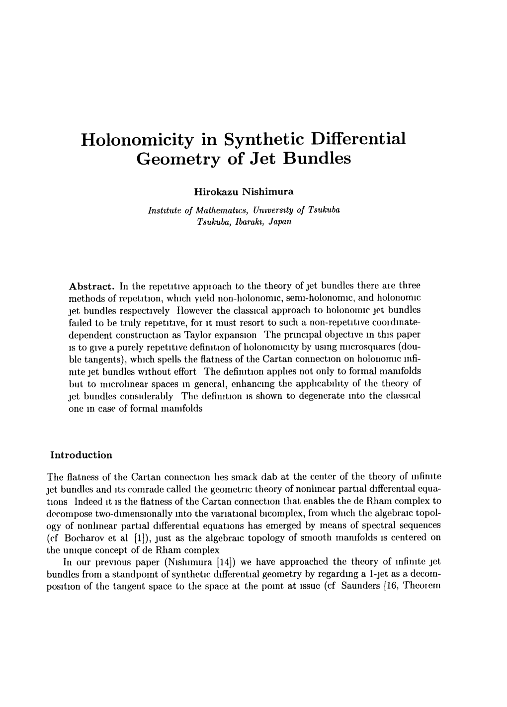 Holonomicity in Synthetic Differential Geometry of Jet Bundles