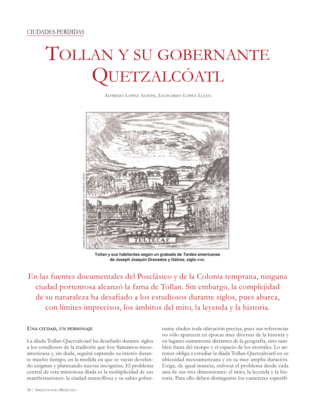 Tollan Y Su Gobernante Quetzalcóatl