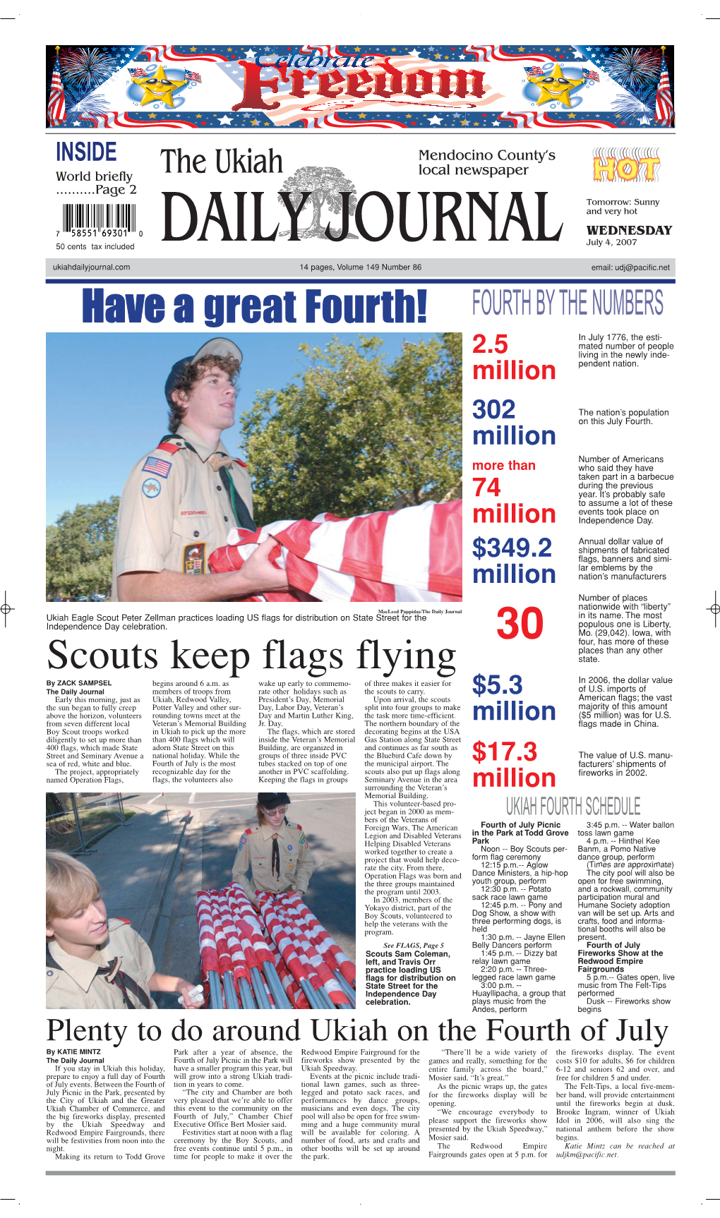 Have a Great Fourth! Scouts Keep Flags Flying