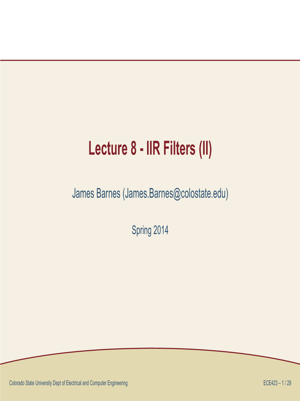 IIR Filters (II)