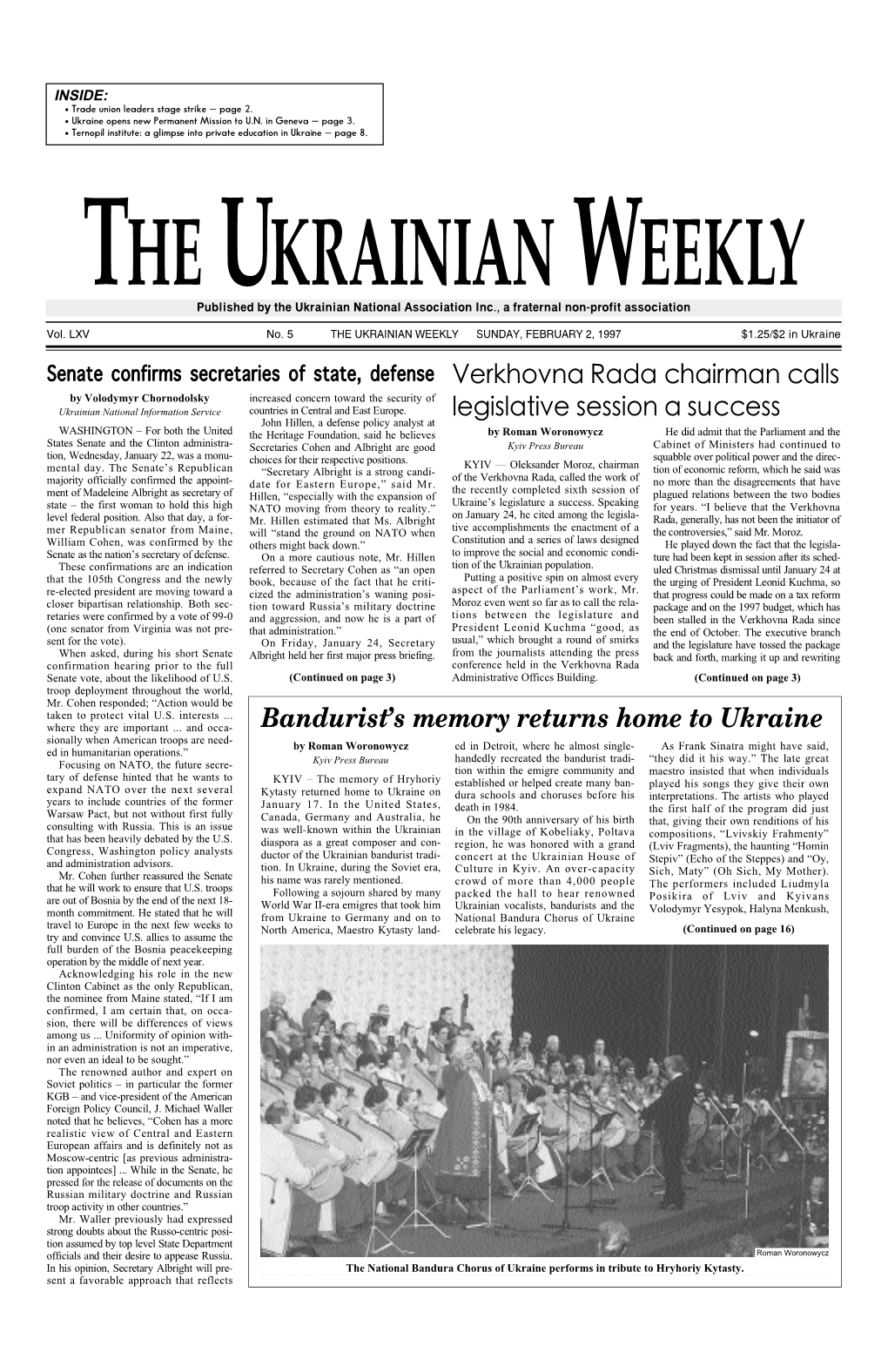 The Ukrainian Weekly 1997, No.5