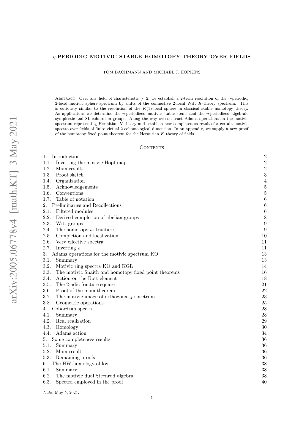 Eta-Periodic Motivic Stable Homotopy Theory Over Fields