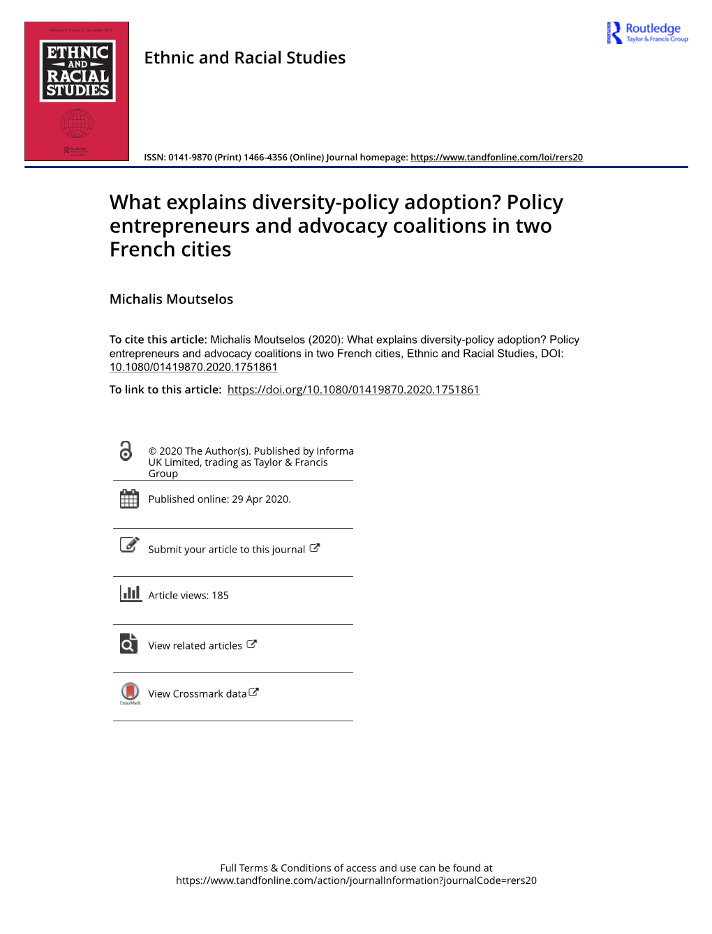 Policy Entrepreneurs and Advocacy Coalitions in Two French Cities