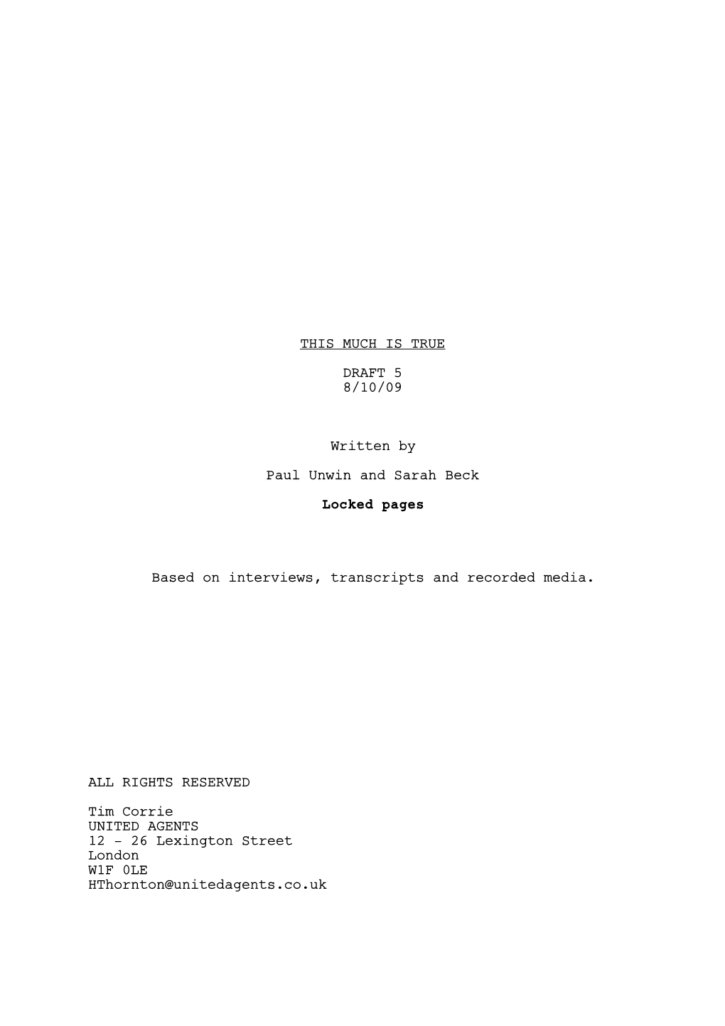 5Th Draft 12 October 2009-SB Performance Script Nov 28.Fdx