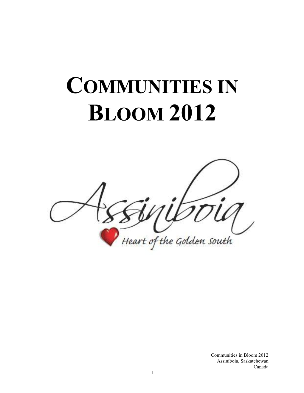 Communities in Bloom 2012