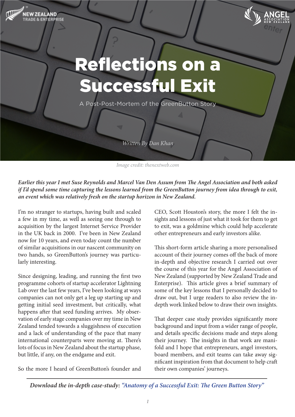 Reflections of a Successful Exit