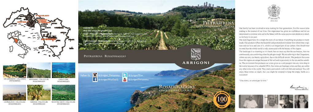 PIETRASERENA ROSADIMAGGIO Where We Carry out Heroic Agriculture, Due to the Difficult Terrain