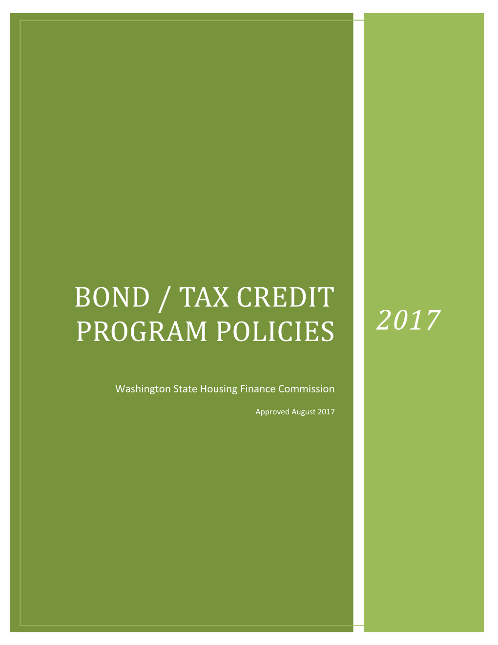 WSHFC | BOND / Tax Credit Program Policies