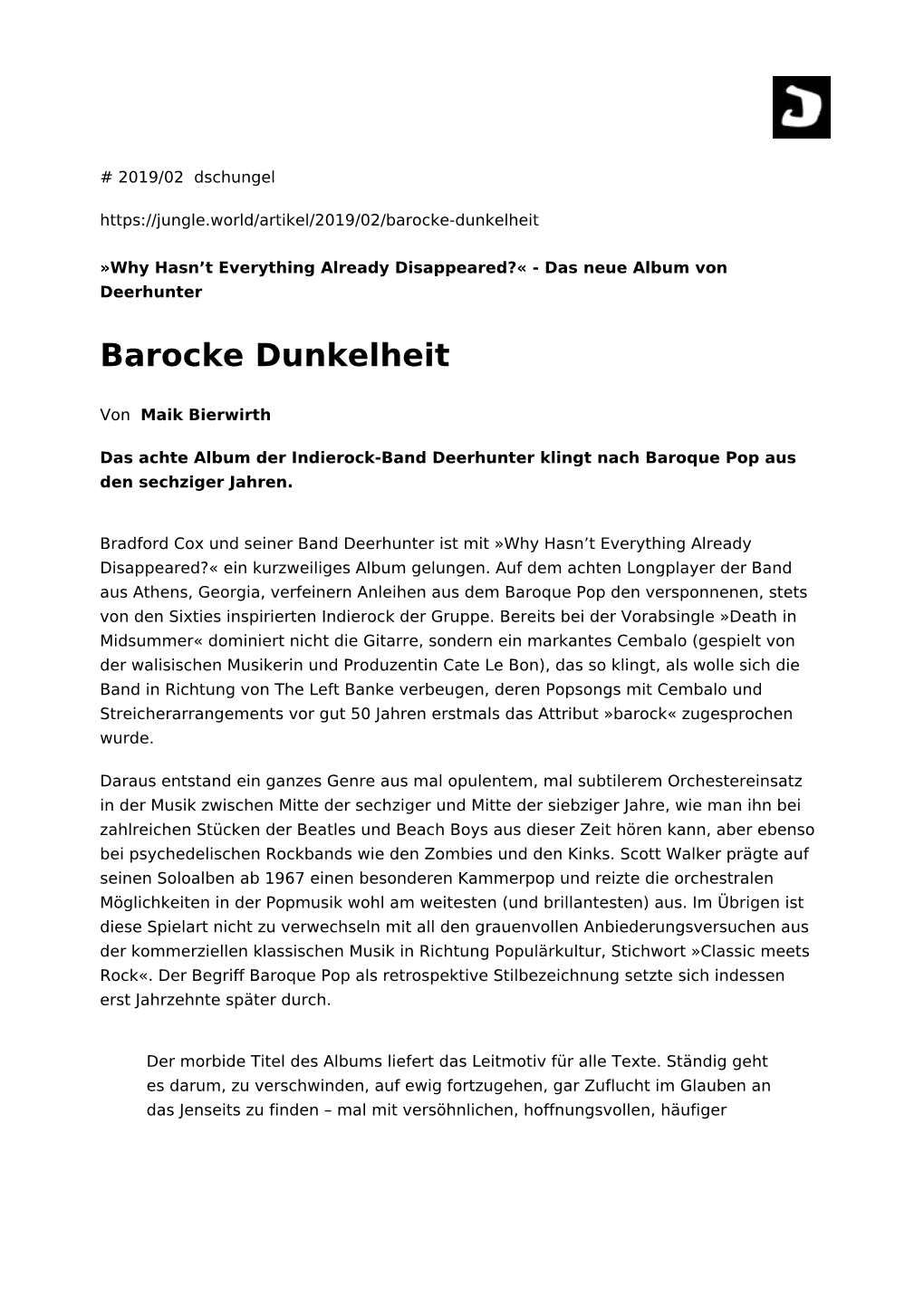 Barocke Dunkelheit