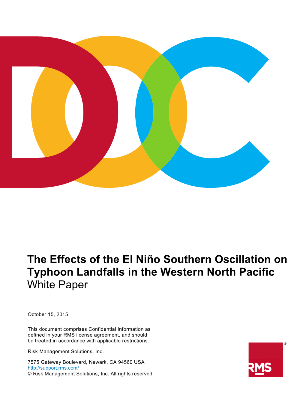The Effects of the El Niño Southern Oscillation on Typhoon Landfalls in the Western North Pacific White Paper