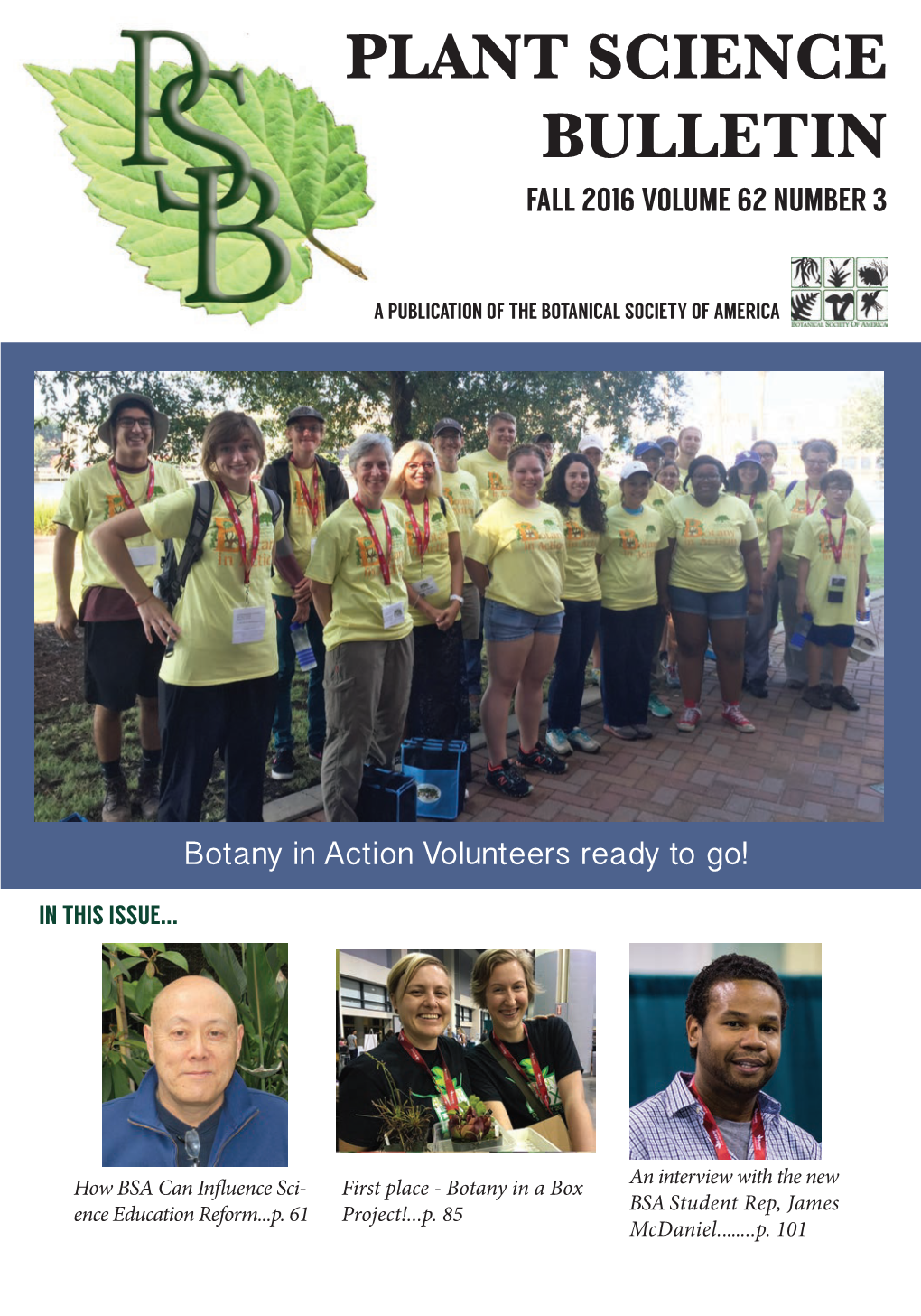Plant Science Bulletin Fall 2016 Volume 62 Number 3