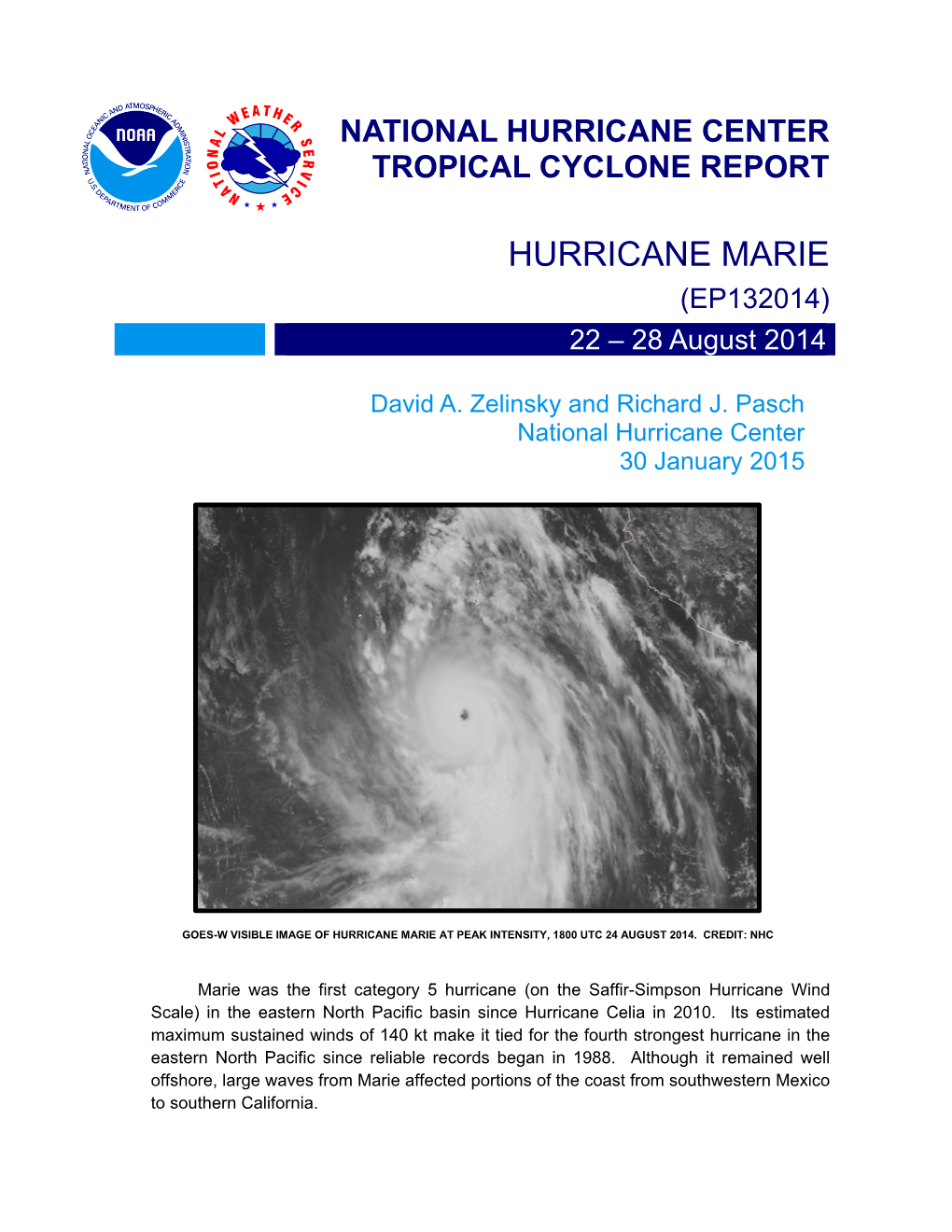 HURRICANE MARIE (EP132014) 22 – 28 August 2014