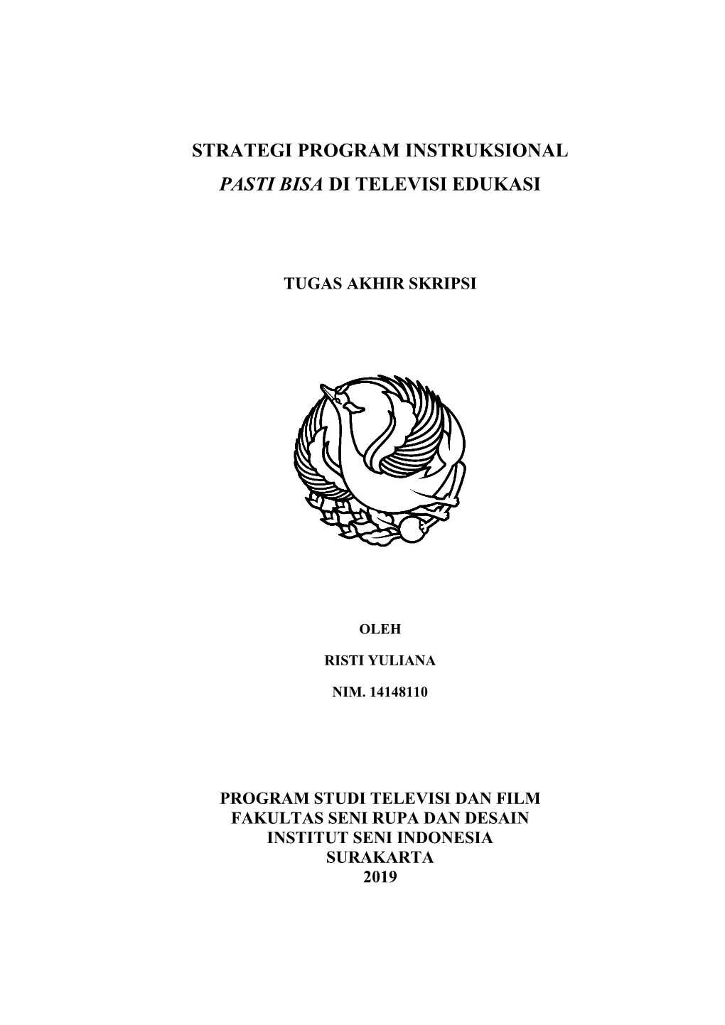 Strategi Program Instruksional Pasti Bisa Di Televisi Edukasi