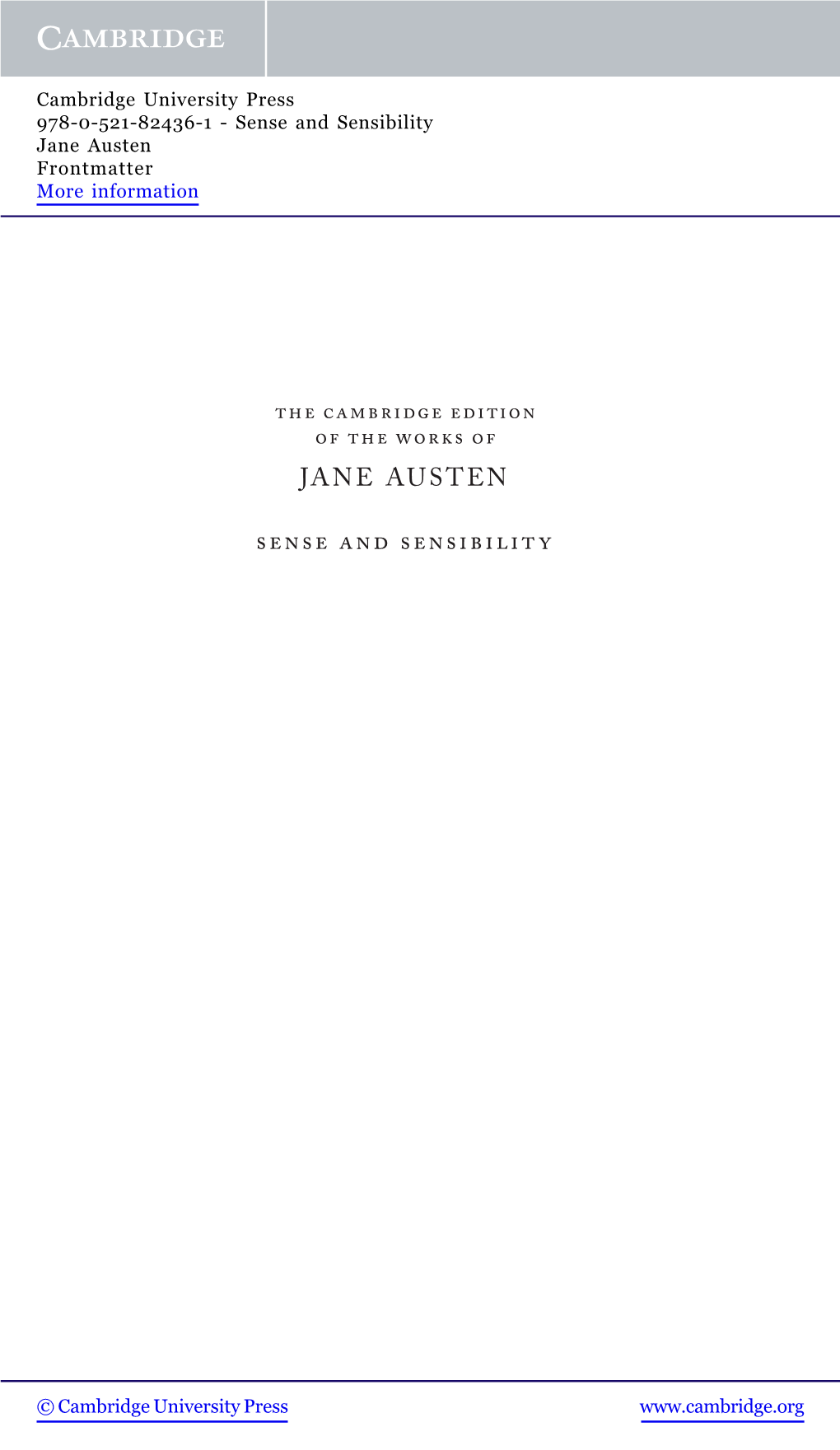 Jane Austen Sense and Sensibility