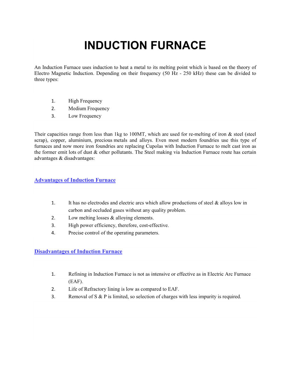 Induction Furnace