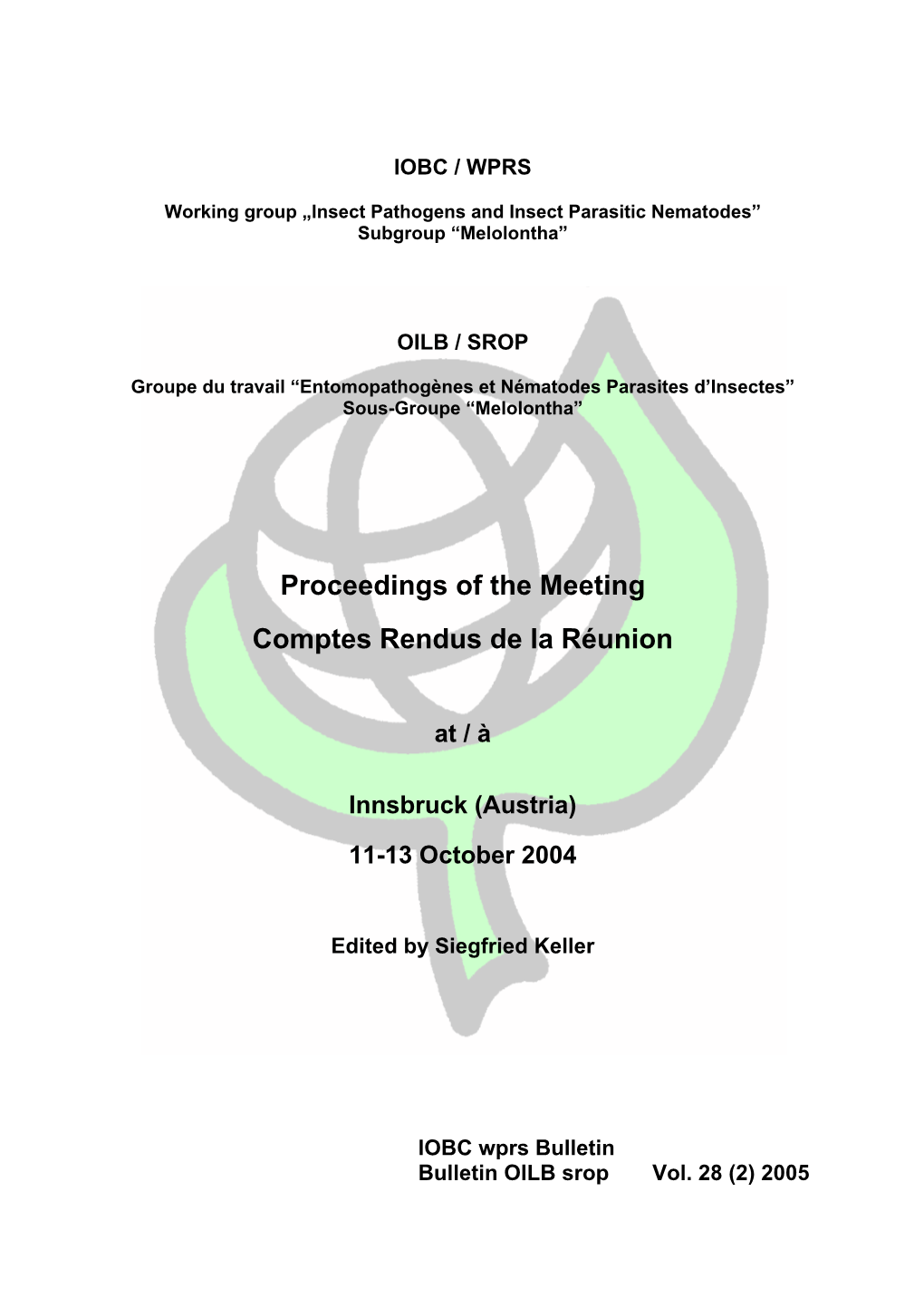 Proceedings of the Meeting Comptes Rendus De La Réunion