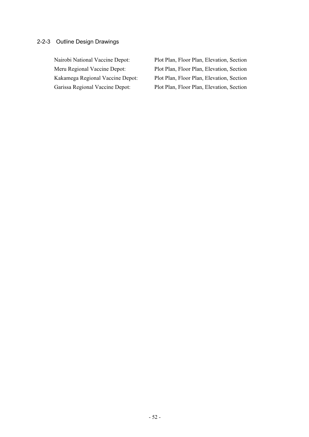 2-2-3 Outline Design Drawings Nairobi National Vaccine Depot