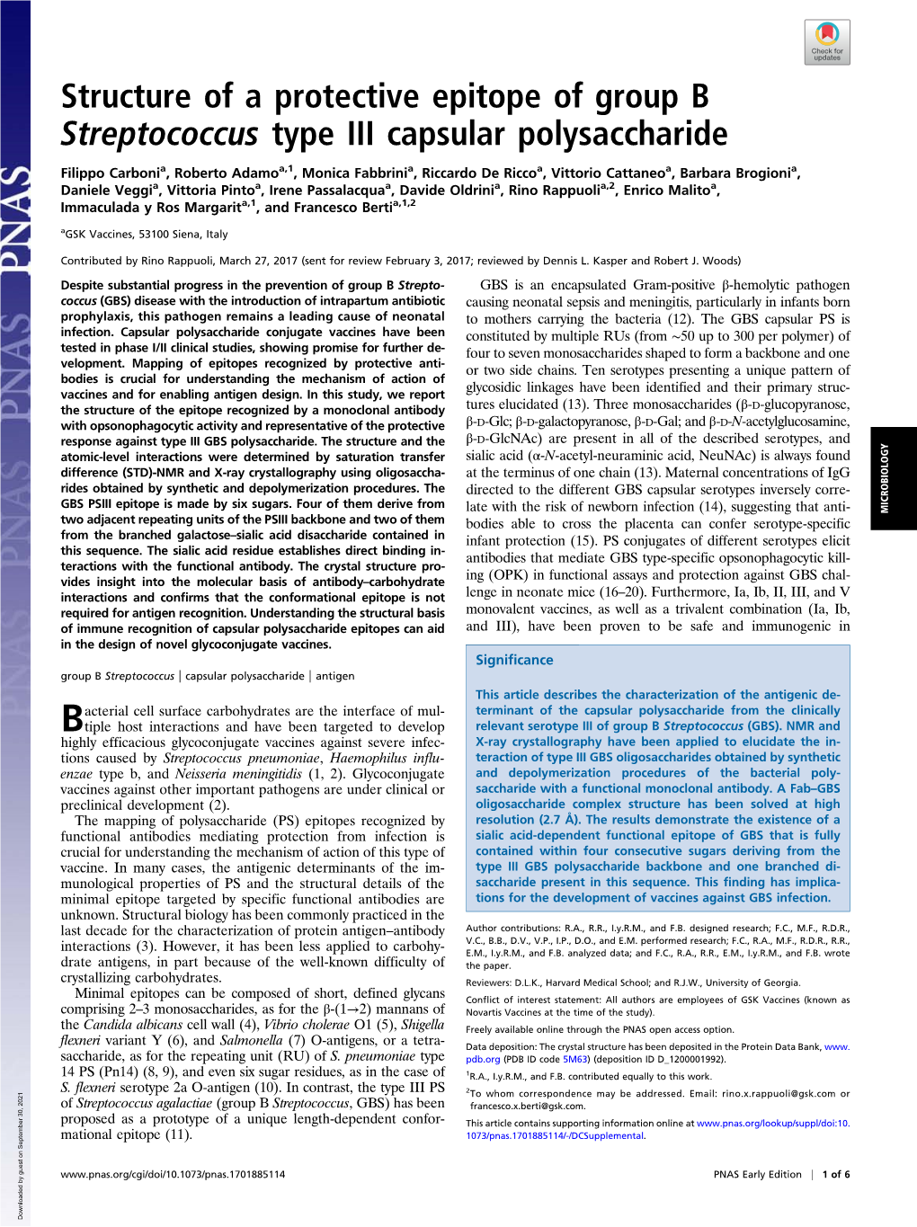 Structure of a Protective Epitope of Group B Streptococcus Type III Capsular Polysaccharide