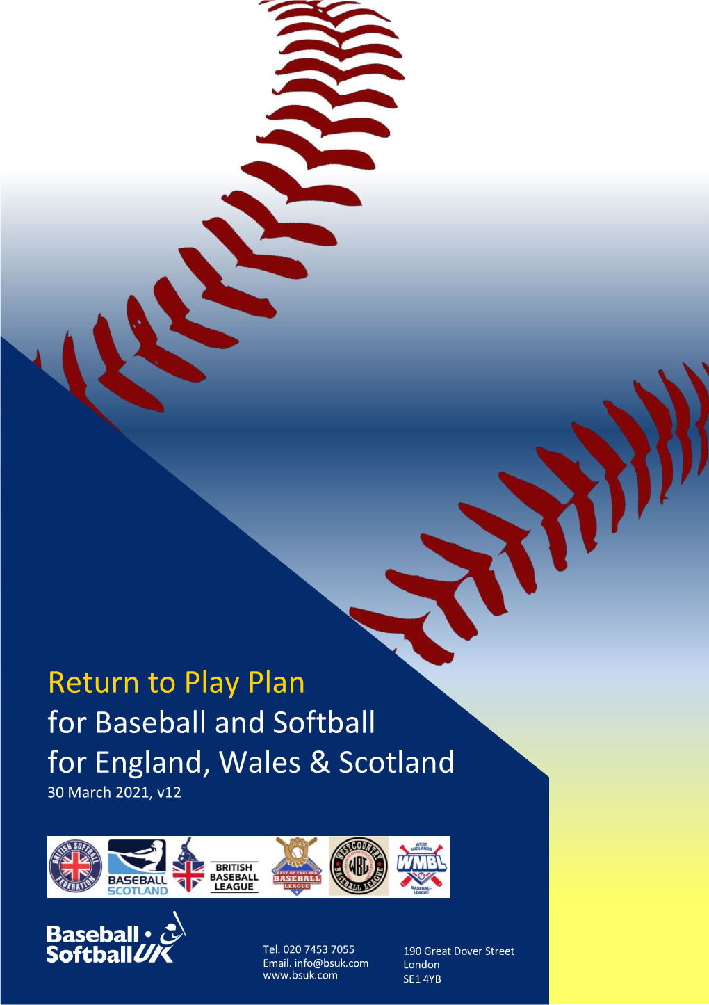 Baseball Softball UK's Return to Play Plan