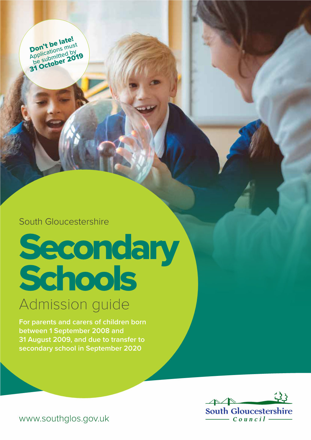 Admission Guide for Parents and Carers of Children Born Between 1 September 2008 and 31 August 2009, and Due to Transfer to Secondary School in September 2020