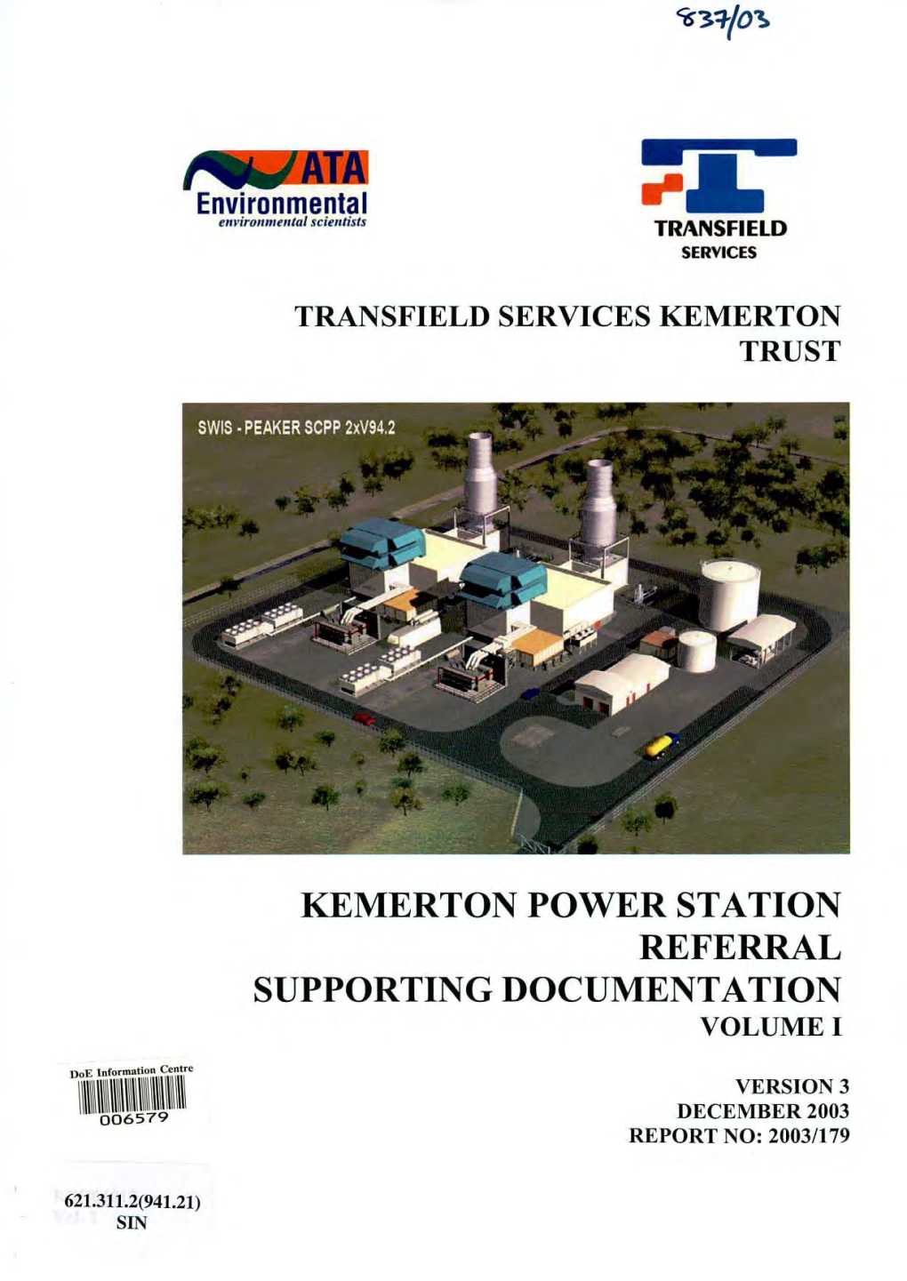 Kemerton Power Station Referral Supporting Documentation Volume I