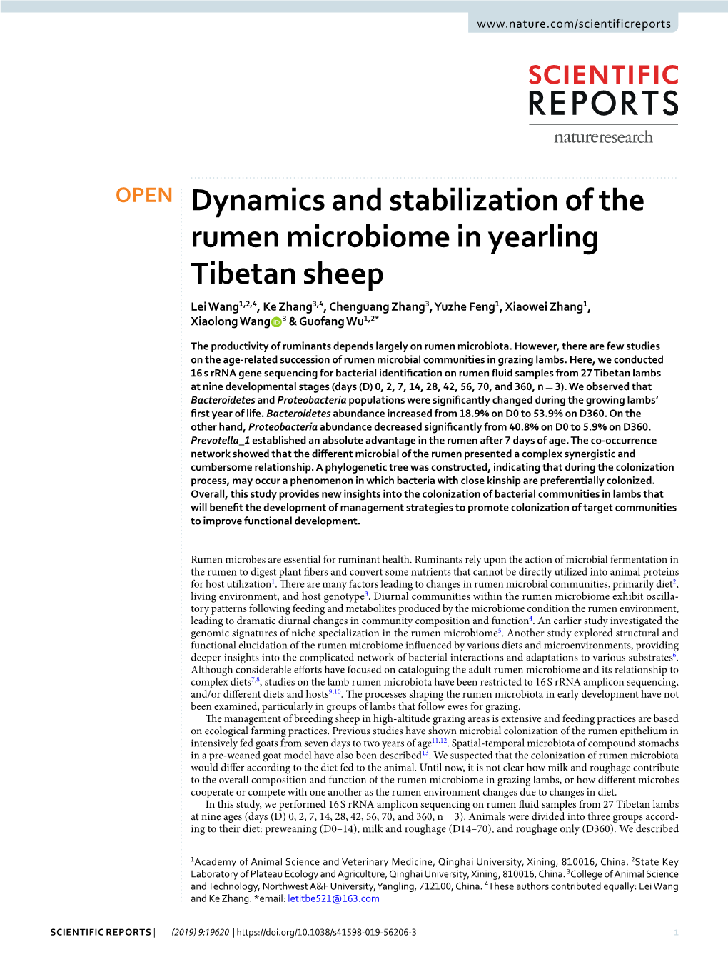 Dynamics and Stabilization of the Rumen Microbiome in Yearling