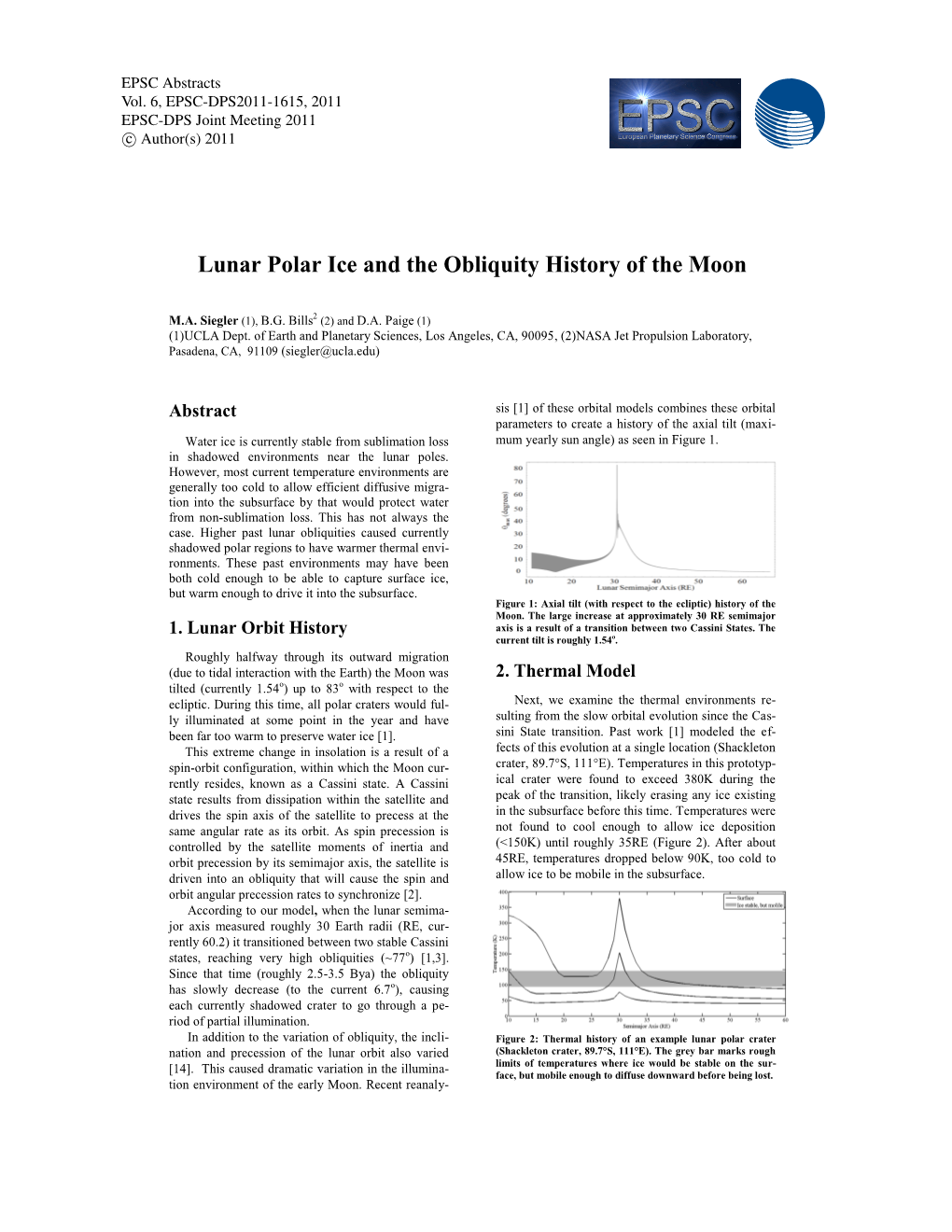 Lunar Polar Ice and the Obliquity History of the Moon