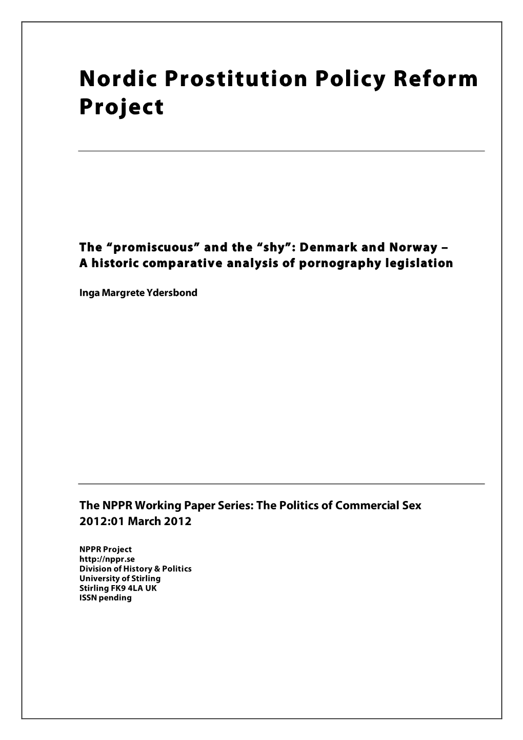 Nordic Prostitution Policy Reform Project