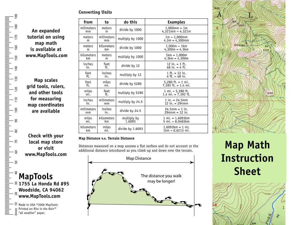 Map Math Instruction Sheet