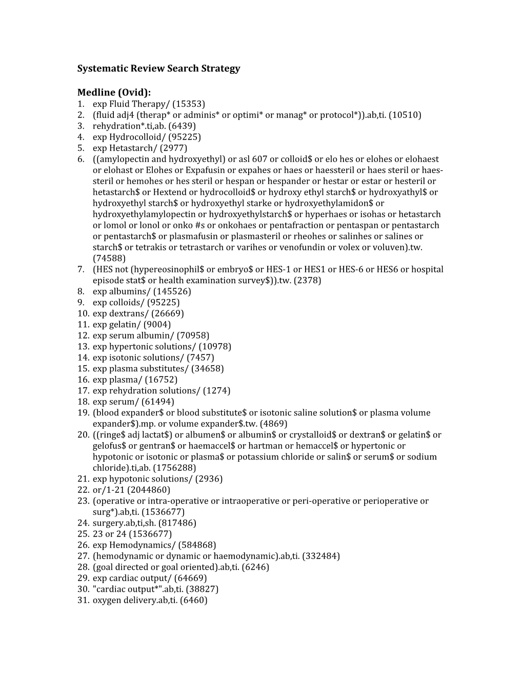 Systematic Review Search Strategy