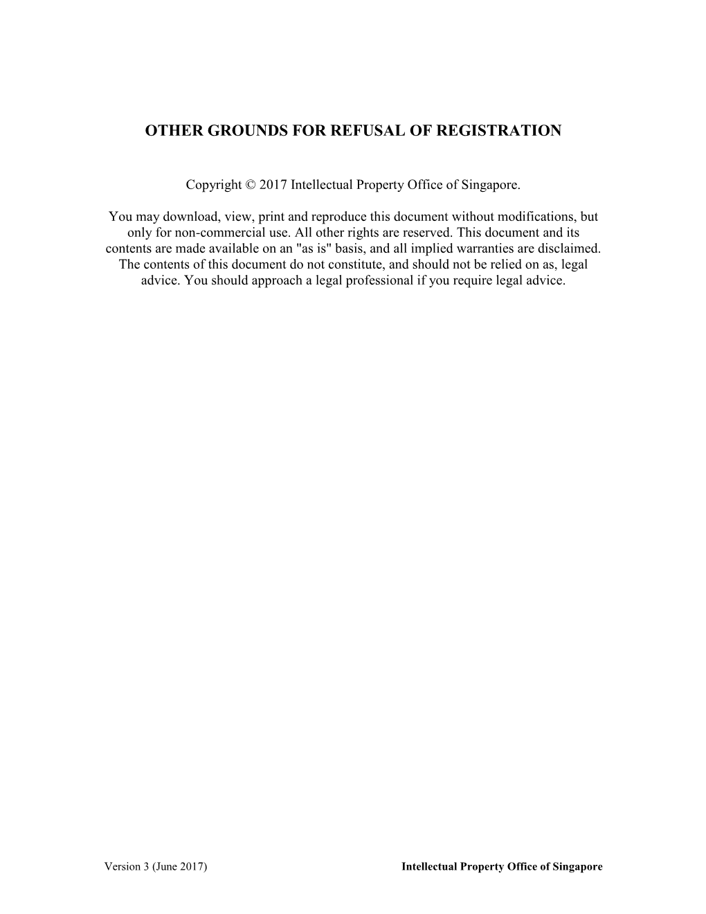 Other Grounds for Refusal of Registration