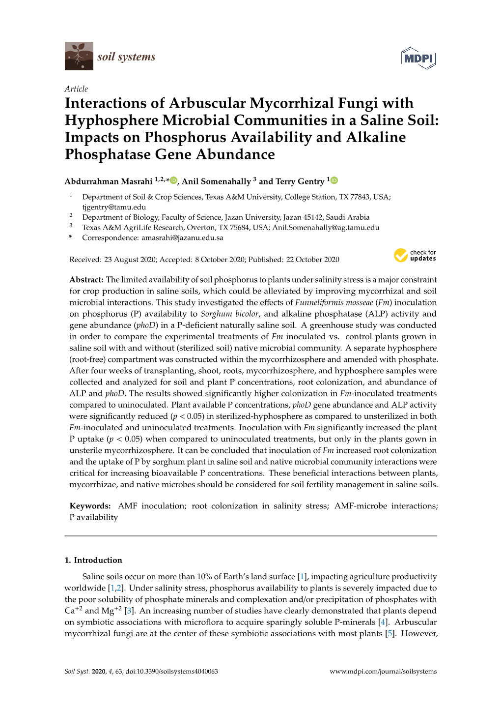 Interactions of Arbuscular Mycorrhizal Fungi with Hyphosphere Microbial Communities in a Saline Soil