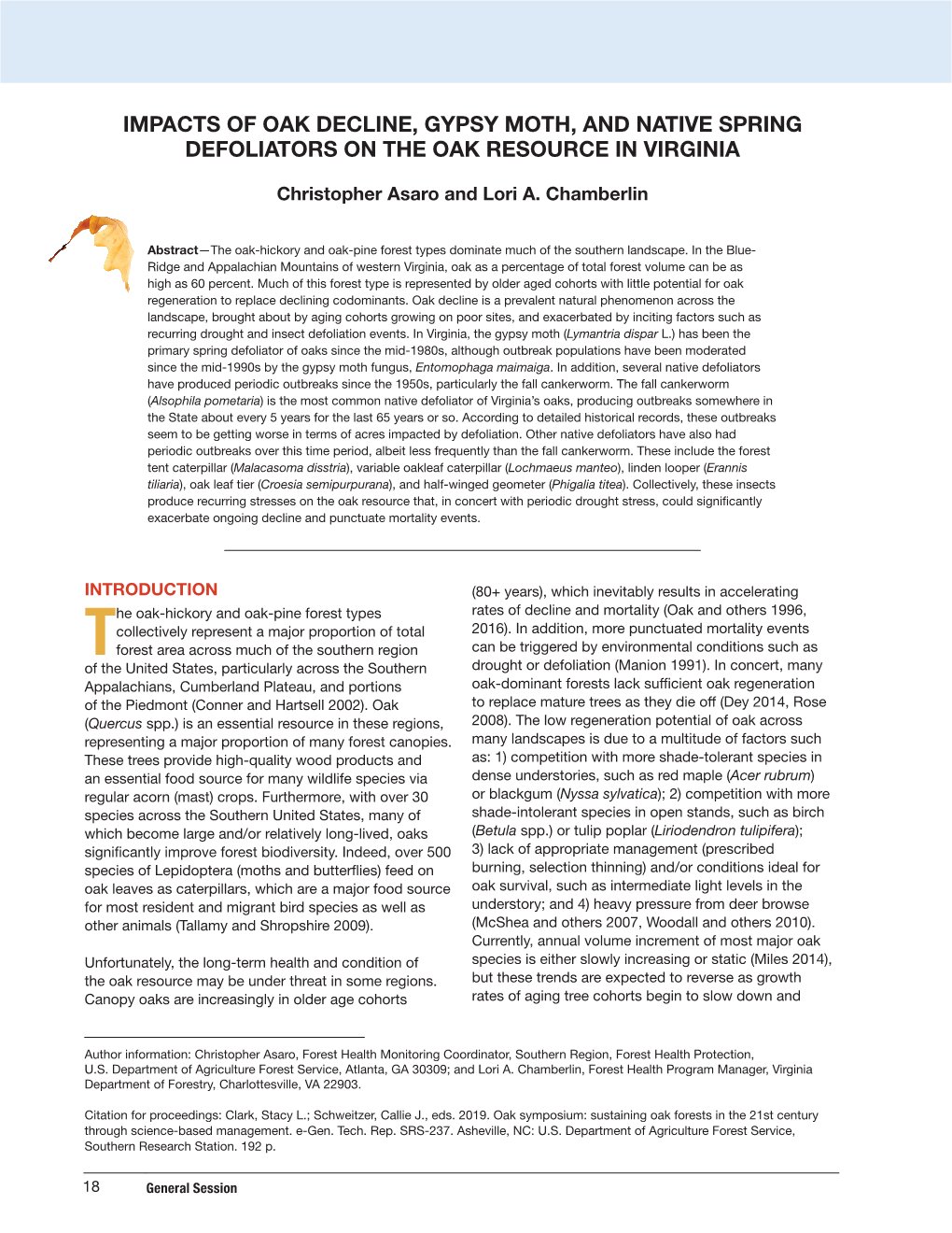 Oak Symposium: Sustaining Oak Forests in the 21St Century Through Science-Based Management