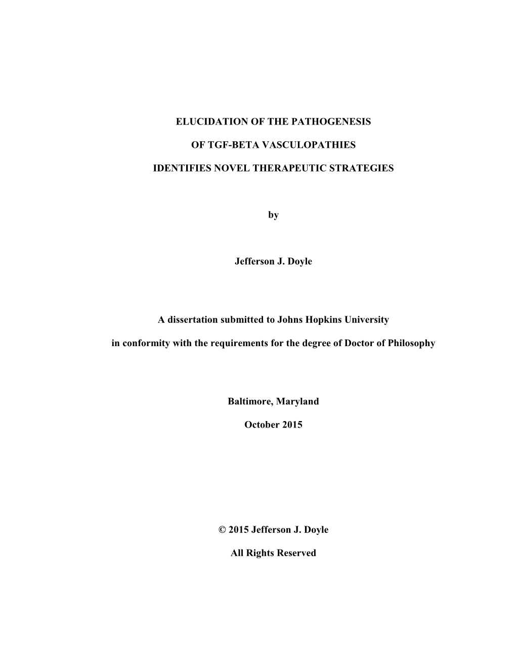 Elucidation of the Pathogenesis