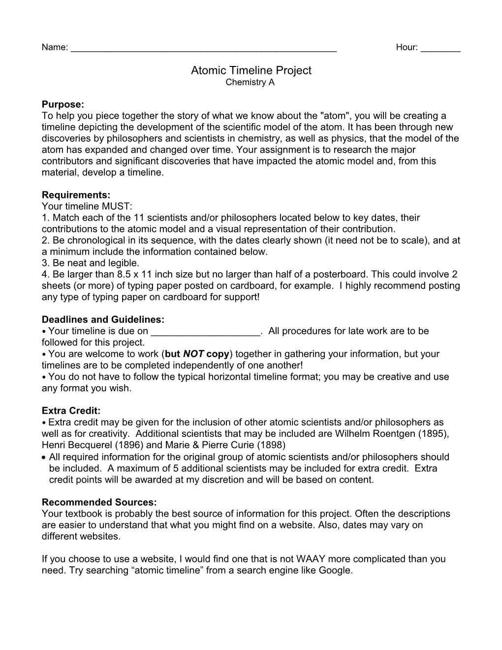 Atomic Timeline Project s1