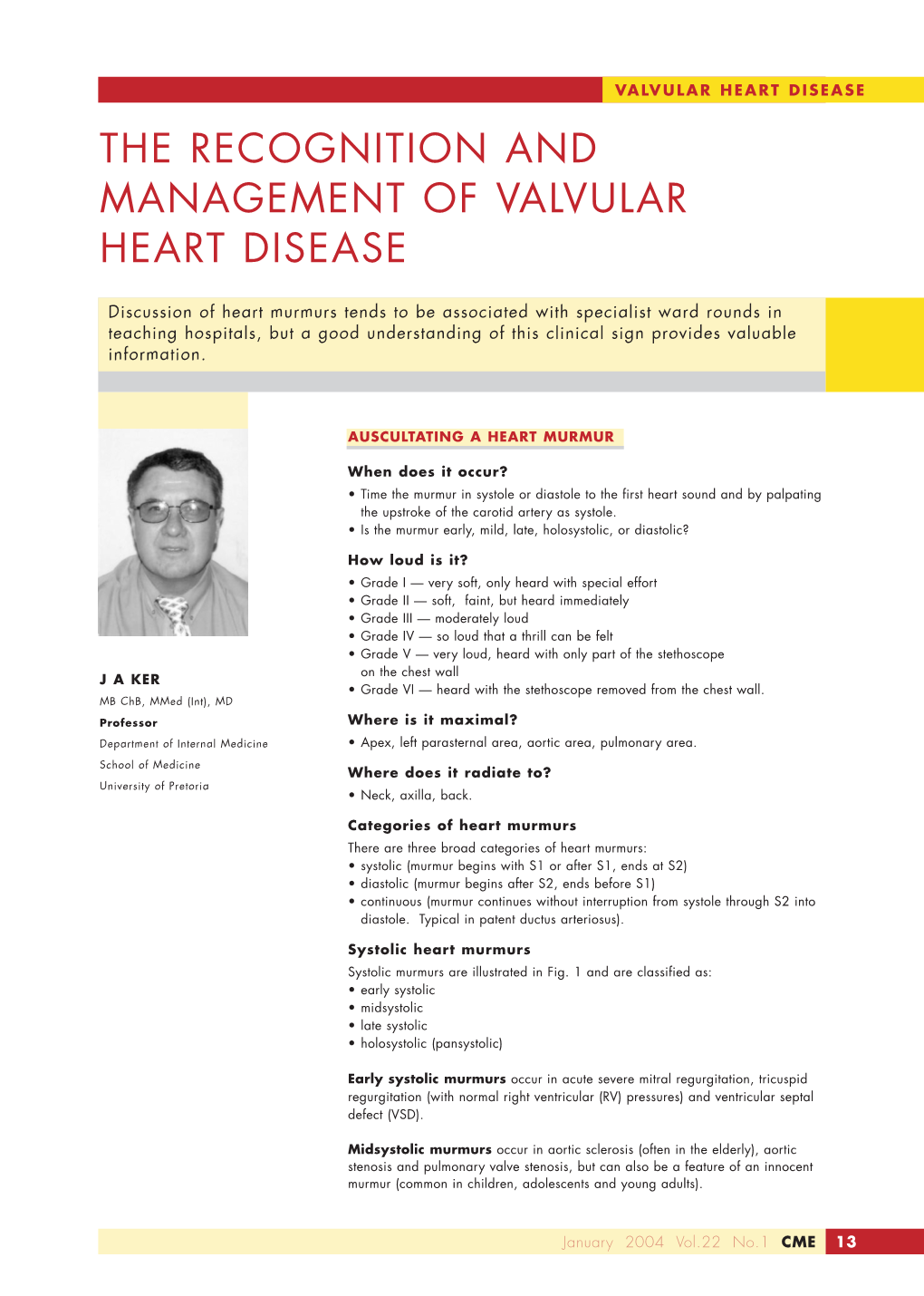 The Recognition and Management of Valvular Heart Disease