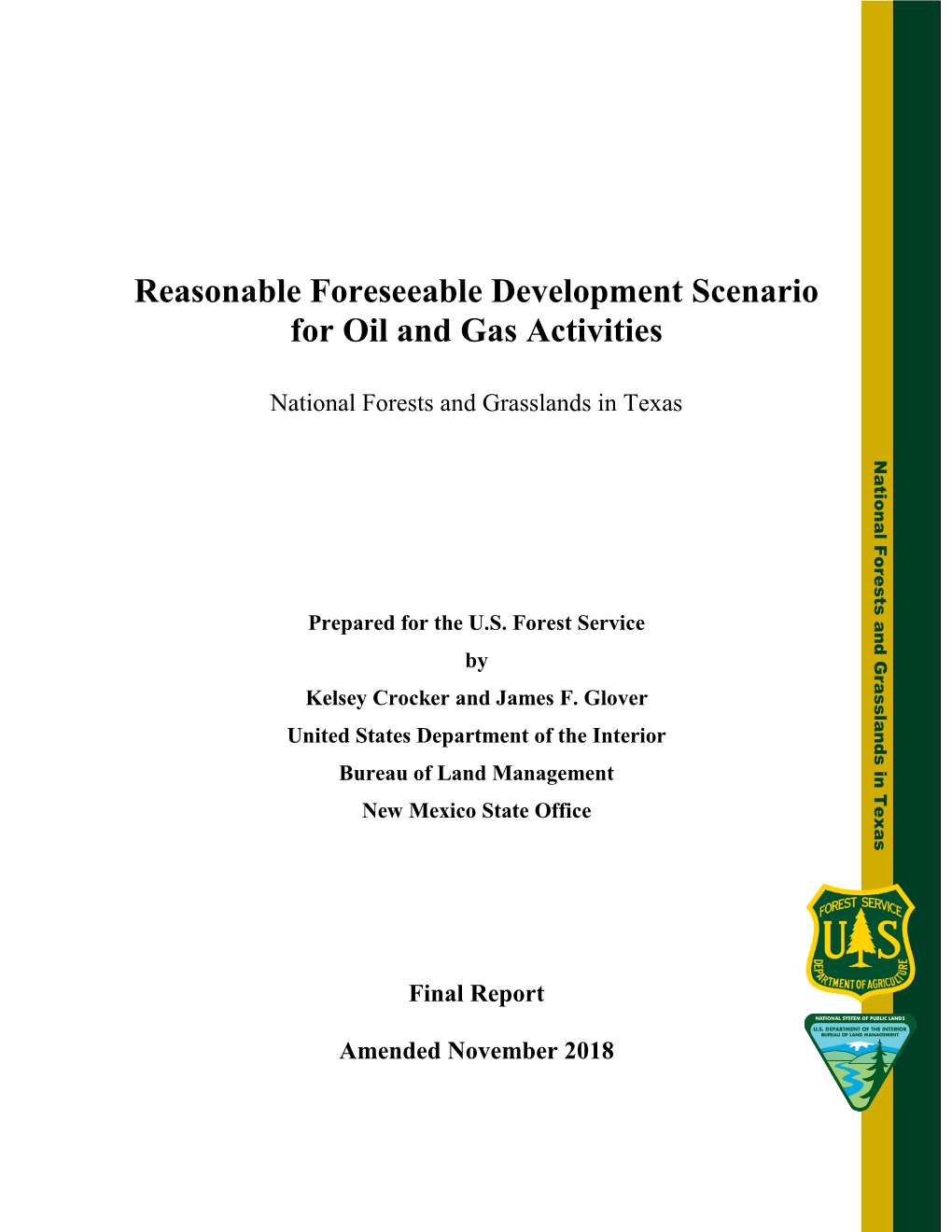 Reasonable Foreseeable Development Scenario for Oil and Gas Activities