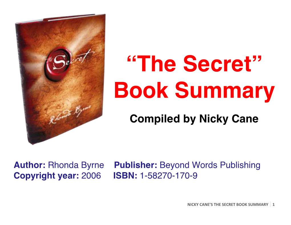 “The Secret” Book Summary