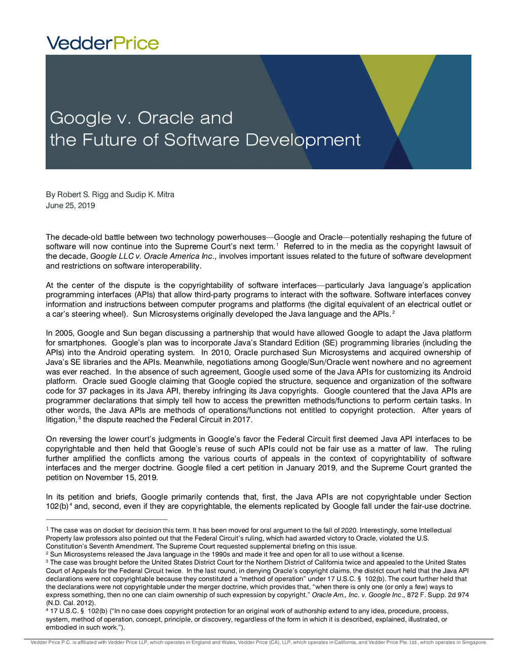 Google V. Oracle and the Future of Software Development