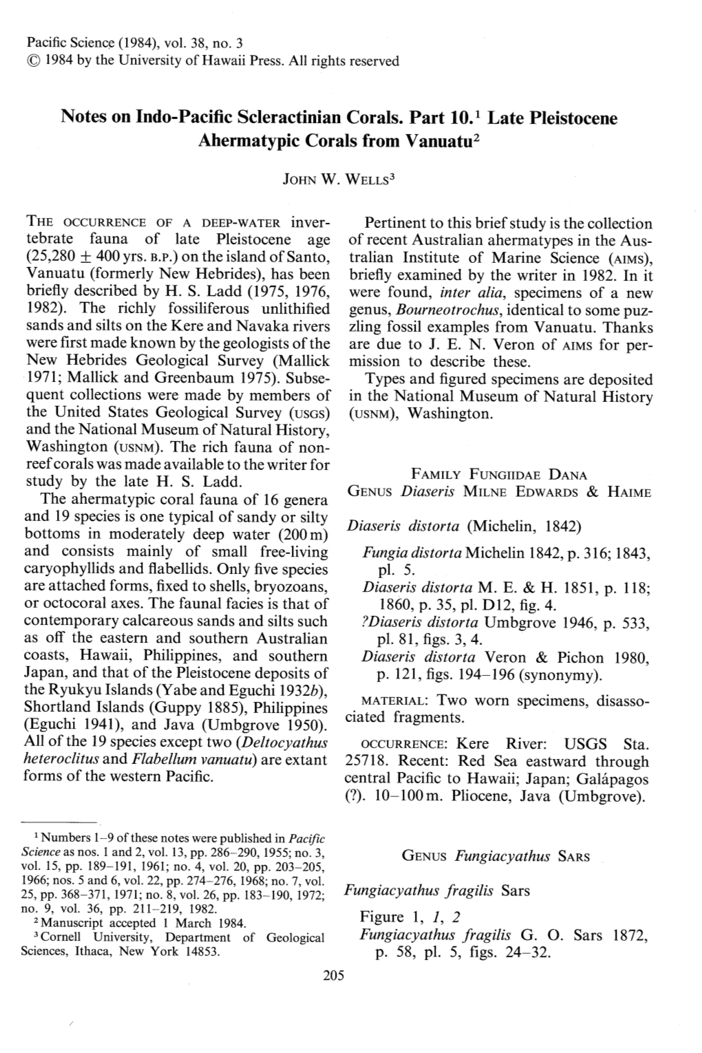 Notes on Indo-Pacific Scleractinian Corals. Part 10.1 Late Pleistocene