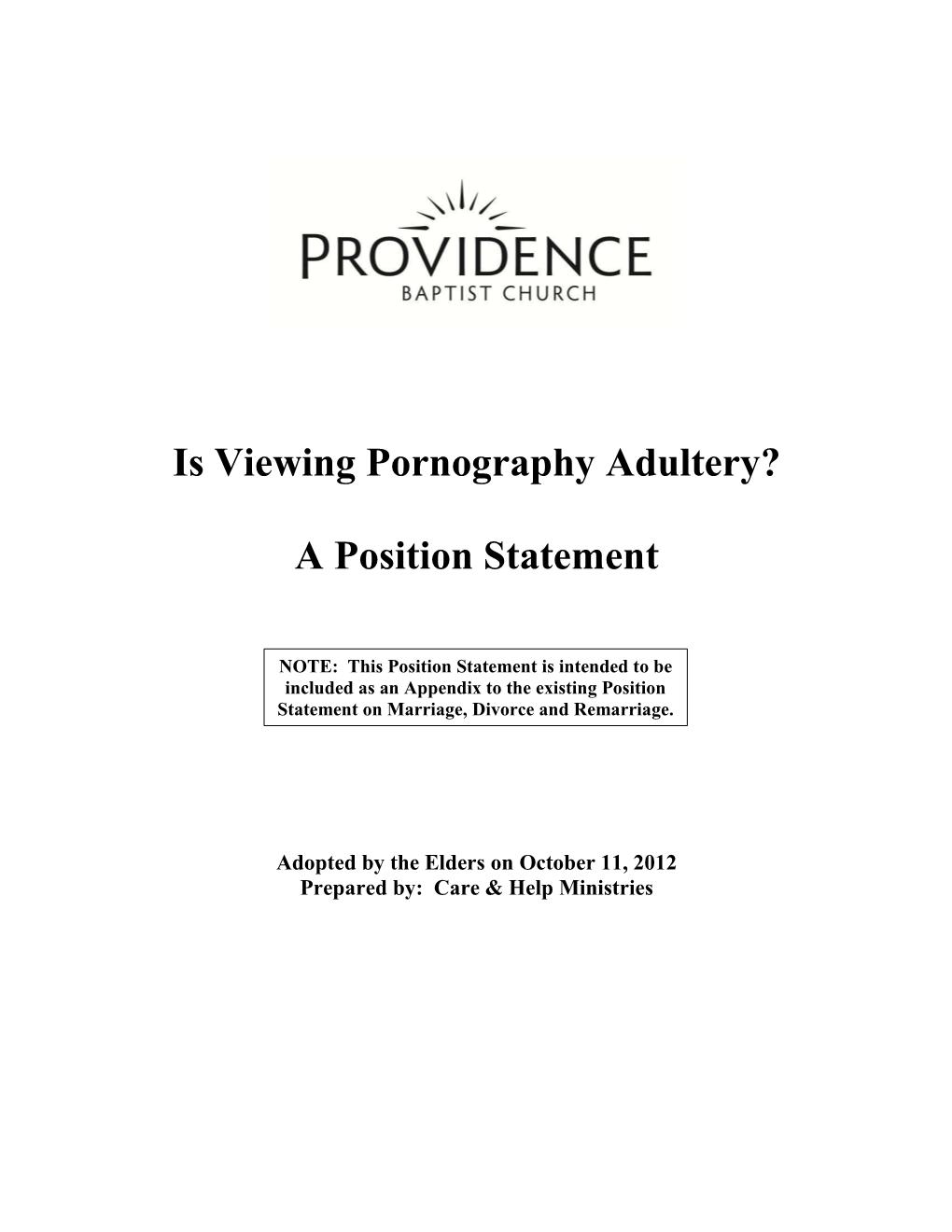 Is Viewing Pornography Adultery?