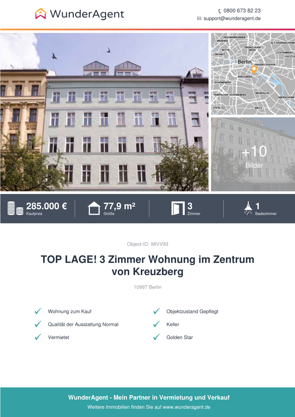 3 Zimmer Wohnung Im Zentrum Von Kreuzberg