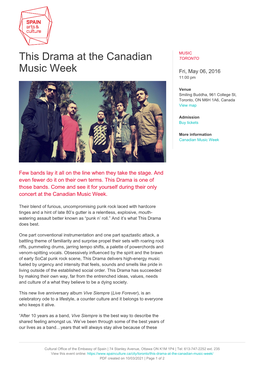 This Drama at the Canadian Music Week