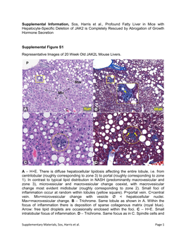 Supplemental Information, Sos, Harris Et Al., Profound Fatty Liver in Mice