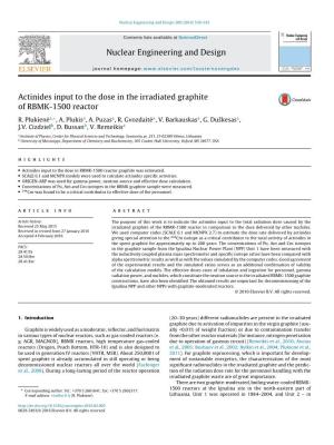 Actinides Input to the Dose in the Irradiated Graphite of RBMK-1500 Reactor
